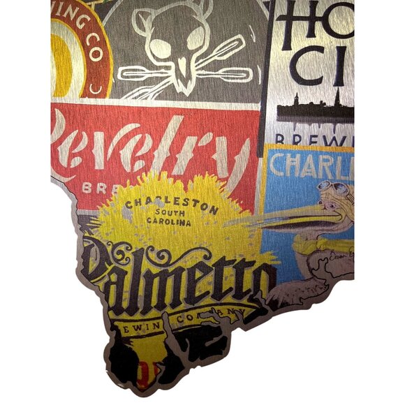 States of Brew South Carolina Craft Beer Sign Hoppy Faces, Barley Places - Picture 2 of 6